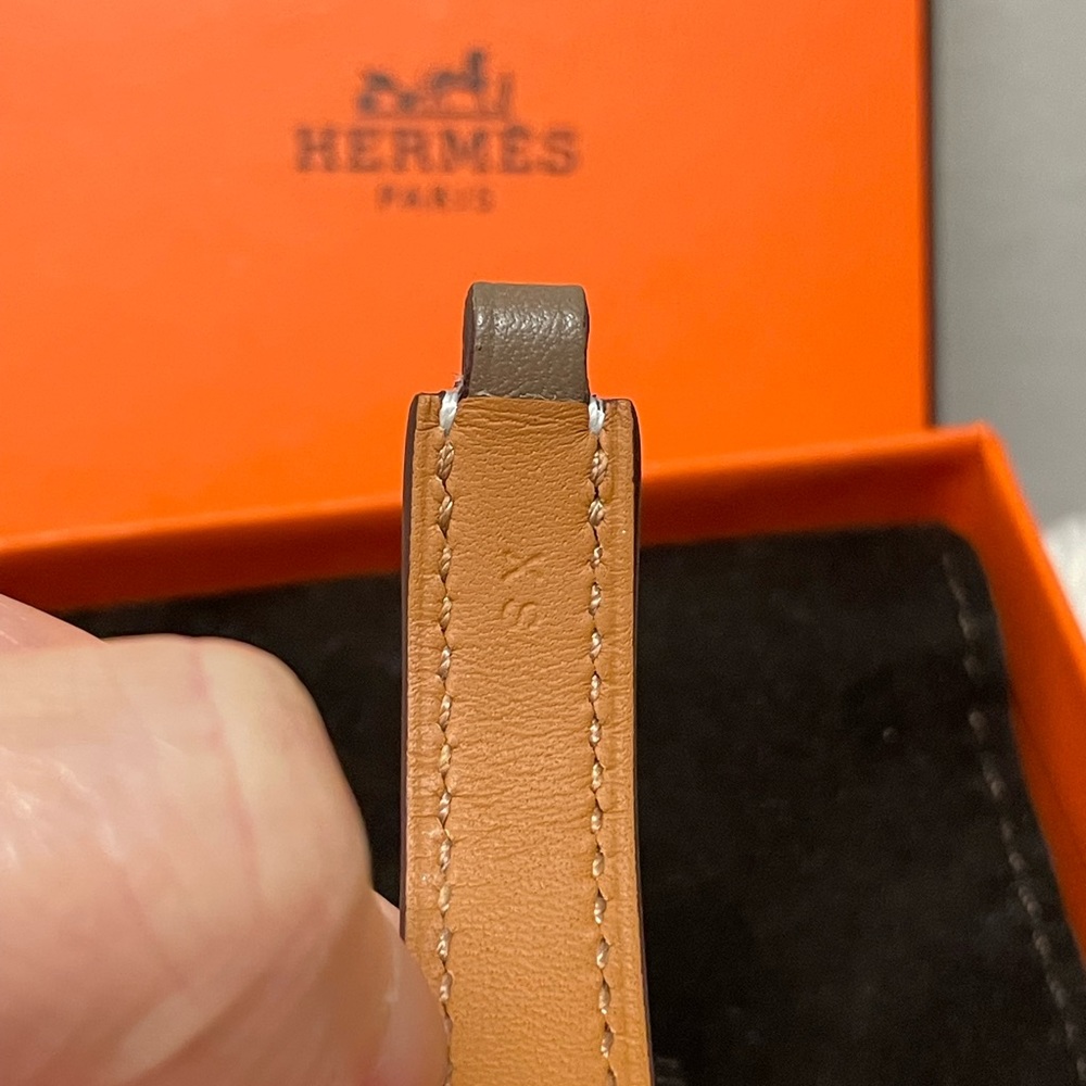 Hermes Rivale Double Tour Bracelet Etoupe Rose Gold XS - Picture 11 of 11